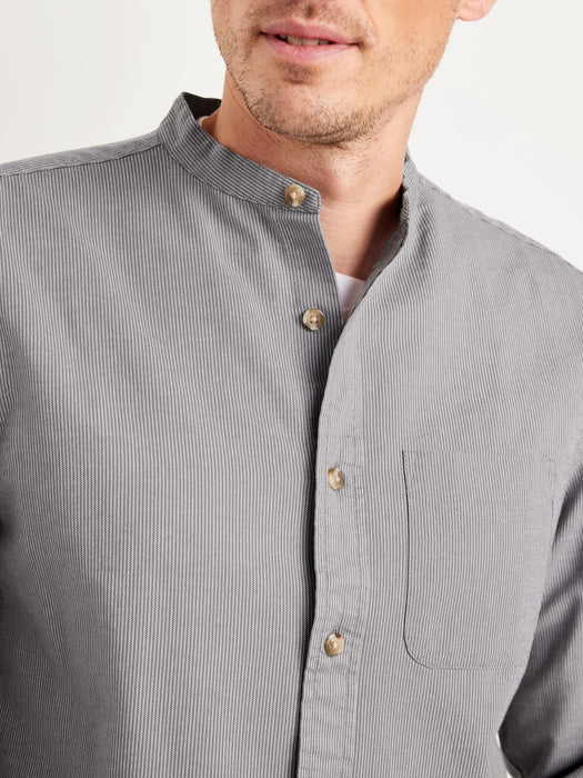 Non-Stretch Banded-Collar Oxford Shirt
