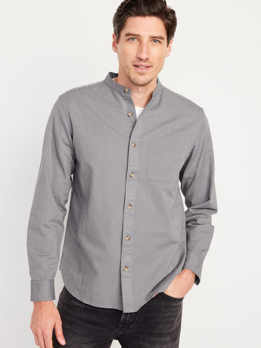 Non-Stretch Banded-Collar Oxford Shirt