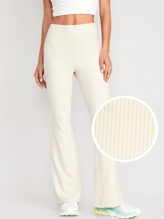 Extra High-Waisted PowerSoft Ribbed Super Flare Leggings