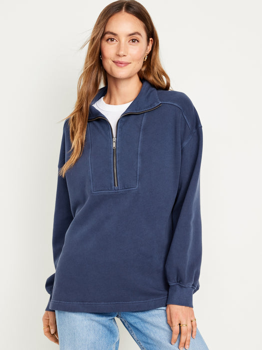Oversized Half Zip Tunic