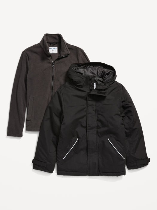 Gender-Neutral Water-Resistant 3-In-1 Snow Jacket for Kids