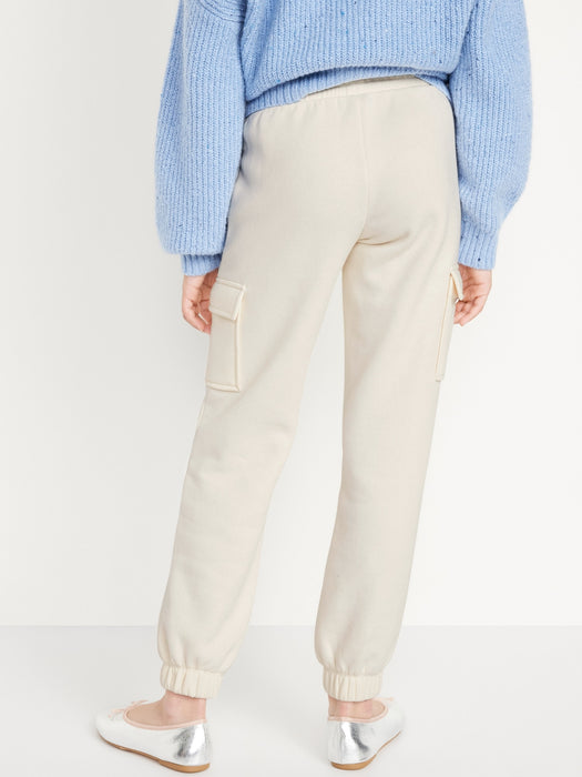 High-Waisted Fleece Cargo Jogger Pants for Girls