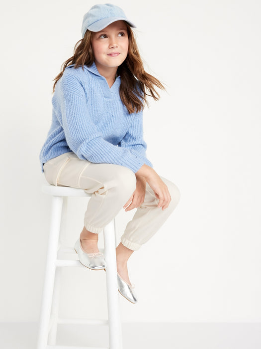 High-Waisted Fleece Cargo Jogger Pants for Girls