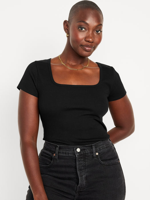 Fitted Square-Neck T-Shirt