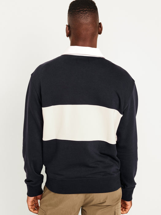 Quarter Zip Rugby Stripe Polo