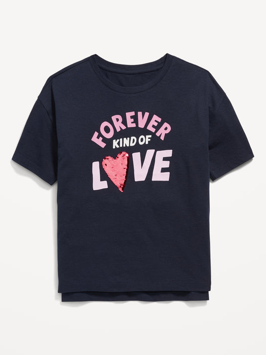 Short-Sleeve Graphic Tunic T-Shirt for Girls