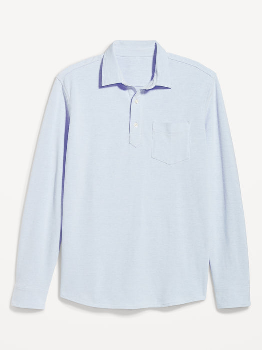 Long-Sleeve Pique Polo