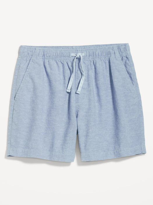 Linen-Blend Jogger Shorts -- 5-inch inseam