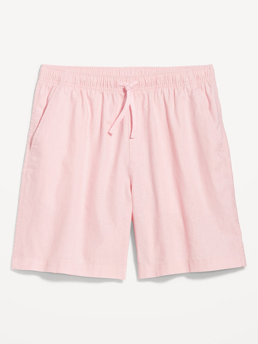 Linen-Blend Jogger Shorts -- 7-inch inseam