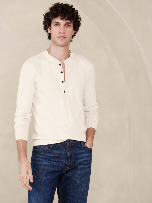 Slim Ribbed Henley T-Shirt
