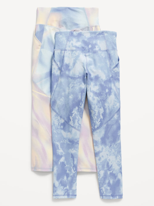 High-Waisted PowerSoft 7/8-Length Side-Pocket Leggings 2-Pack for Girls