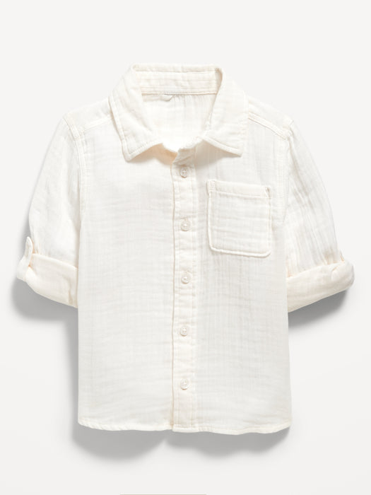 Double-Weave Pocket Shirt for Toddler Boys
