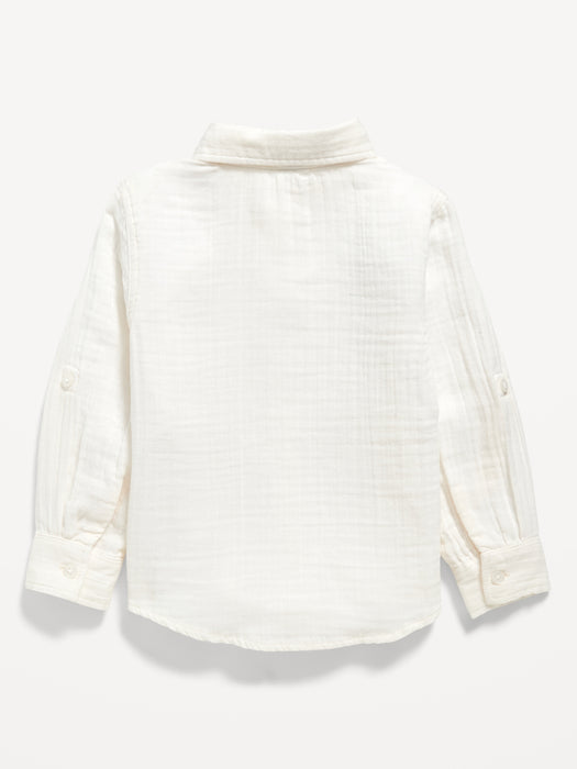 Double-Weave Pocket Shirt for Toddler Boys
