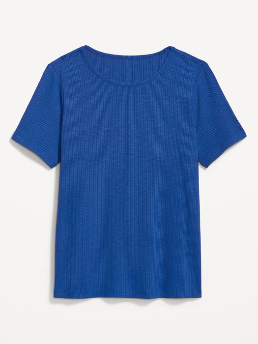 Luxe Ribbed Slub-Knit T-Shirt