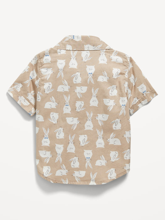 Printed Poplin Shirt & Bow-Tie Set for Baby