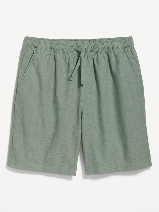 Linen-Blend Jogger Shorts -- 7-inch inseam