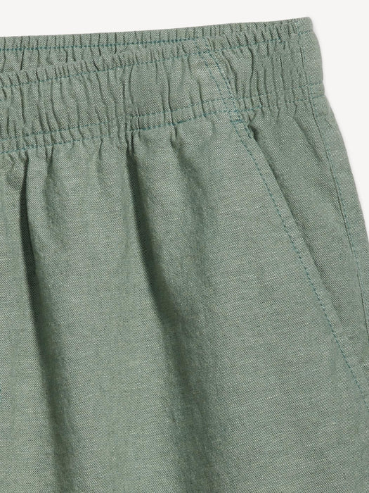 Linen-Blend Jogger Shorts -- 7-inch inseam
