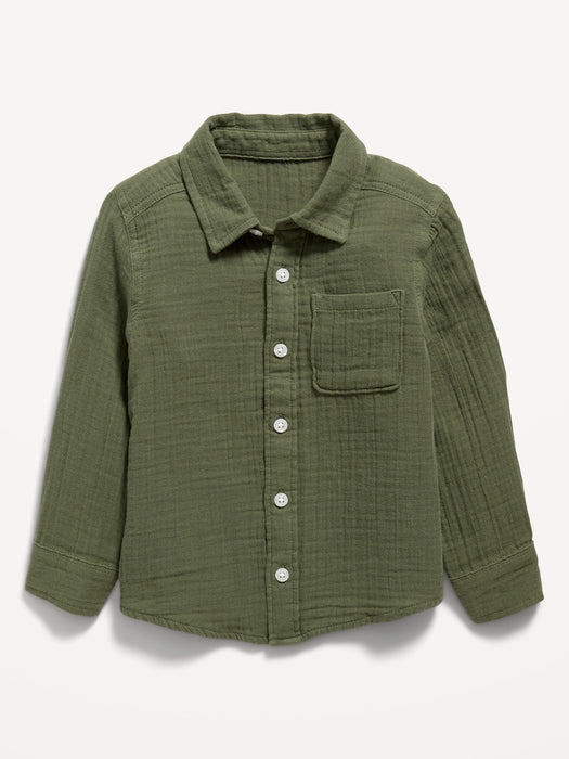 Double-Weave Pocket Shirt for Toddler Boys