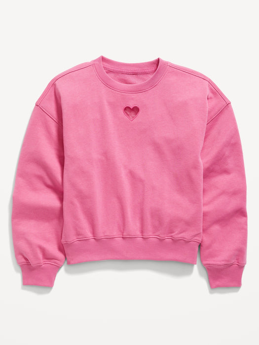Slouchy Crew-Neck Graphic Sweatshirt for Girls