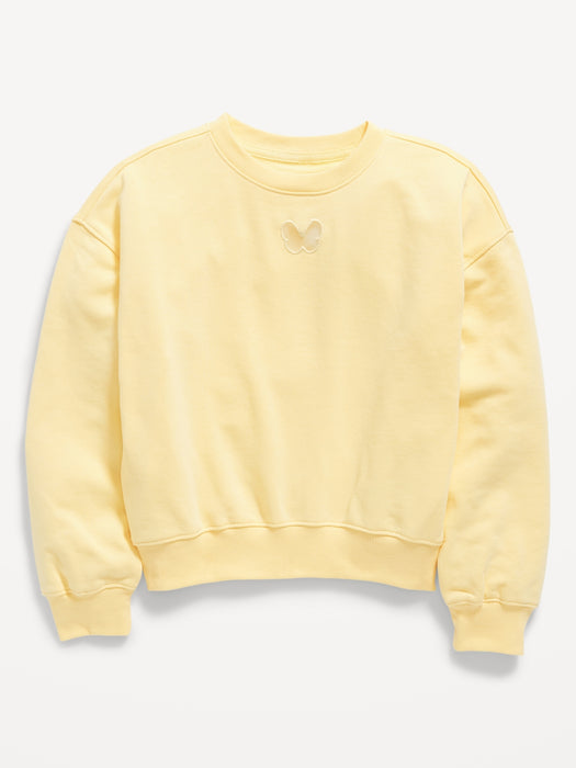 Slouchy Crew-Neck Graphic Sweatshirt for Girls
