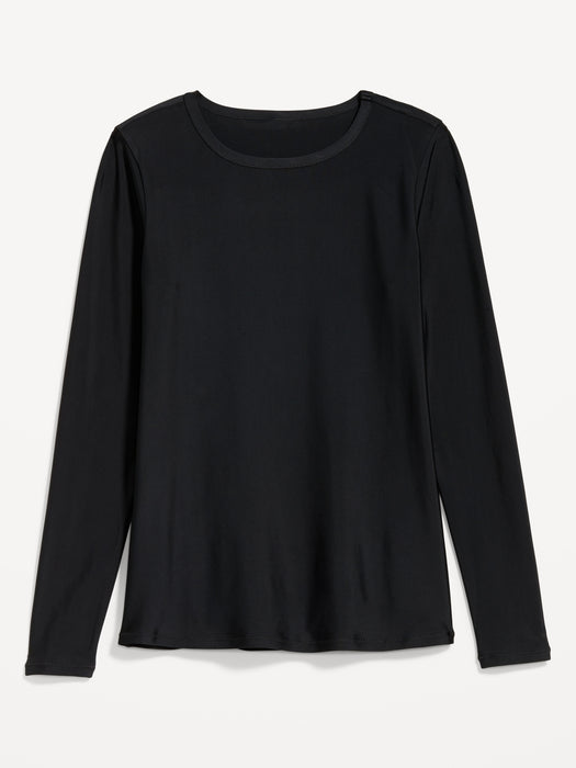 Long-Sleeve Matte Rashguard Swim Top