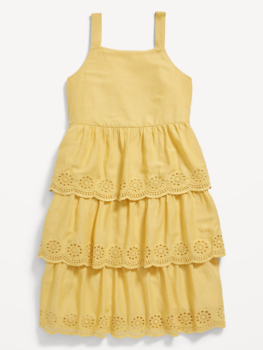 Sleeveless Tiered Eyelet Dress for Girls