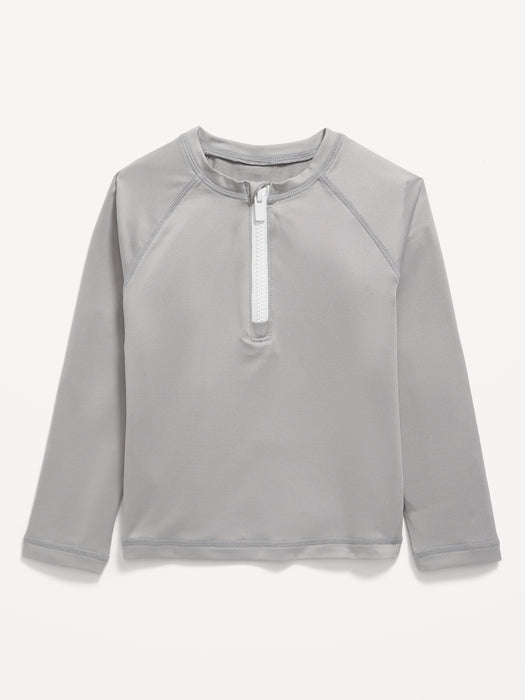 Long-Sleeve Quarter-Zip Rashguard Swim Top for Toddler Boys