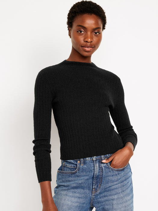 Rib-Knit Crop Sweater