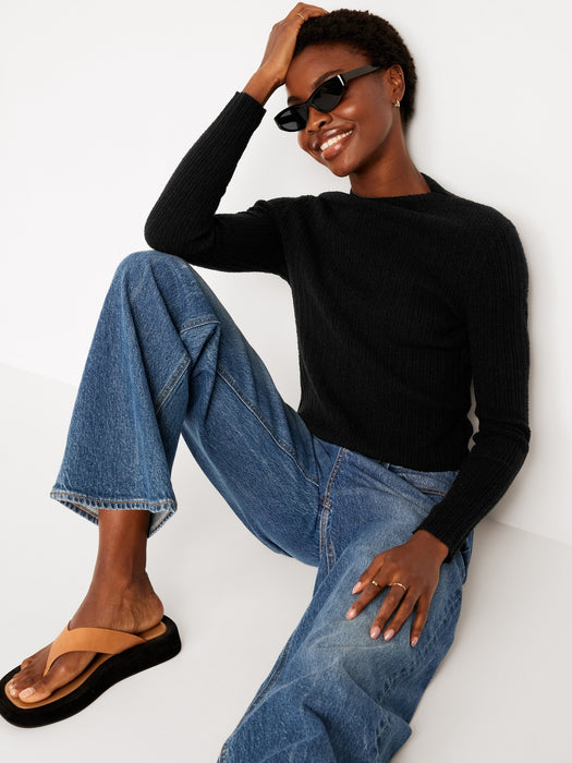 Rib-Knit Crop Sweater