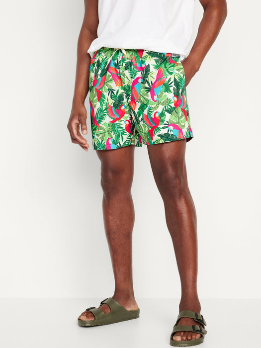 Printed Swim Trunks -- 5-inch inseam