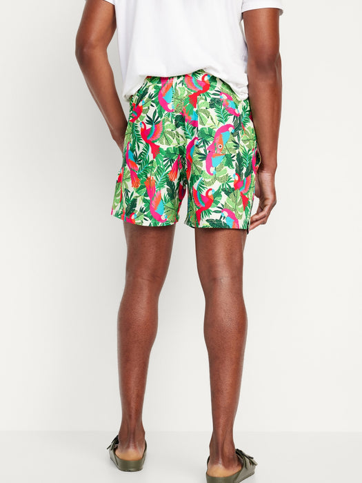 Printed Swim Trunks -- 5-inch inseam
