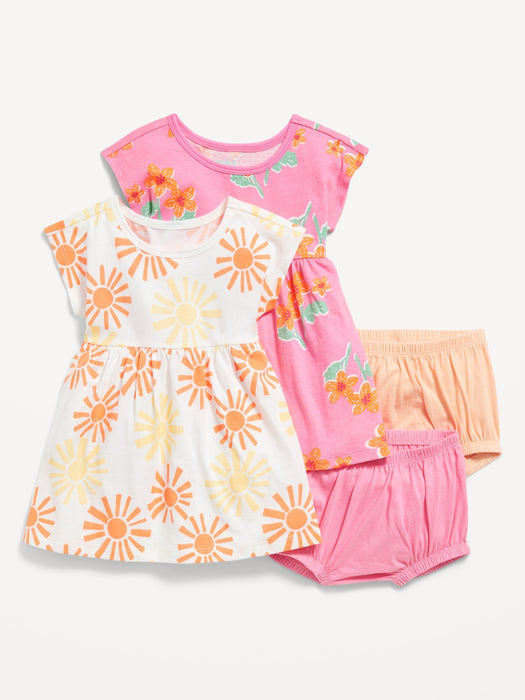 Short-Sleeve Dress and Bloomers Set for Baby