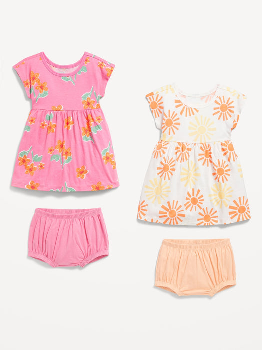 Short-Sleeve Dress and Bloomers Set for Baby
