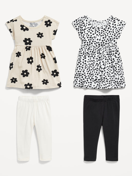 Short-Sleeve Dress & Leggings Set for Baby