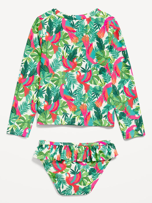 Ruffle-Trim Bikini Swim Set for Toddler and Baby