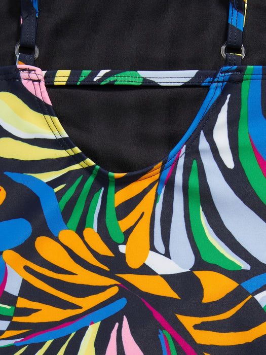 Printed Back-Cutout One-Piece Swimsuit for Girls