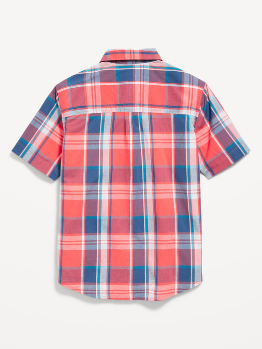Short-Sleeve Printed Poplin Shirt for Boys