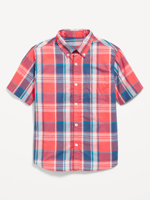 Short-Sleeve Printed Poplin Shirt for Boys