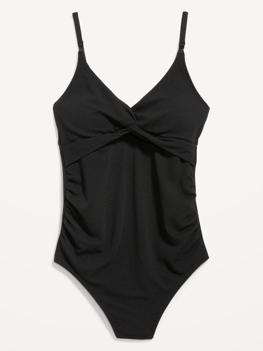Maternity Twist-Front Nursing Swimsuit
