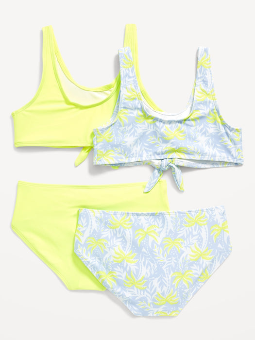 Tie-Front Bikini Swim Set 2-Pack for Girls