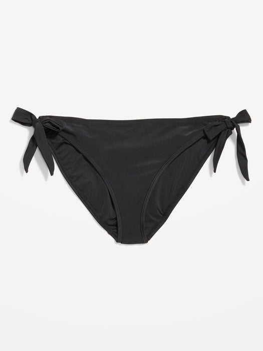 Mid-Rise Side-Tie Bikini Swim Bottoms