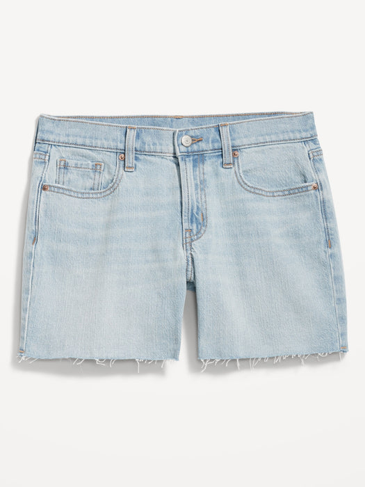 Mid-Rise Boyfriend Cut-Off Jean Shorts -- 5-inch inseam