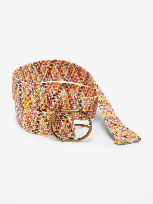 Raffia O-Ring Belt for Women