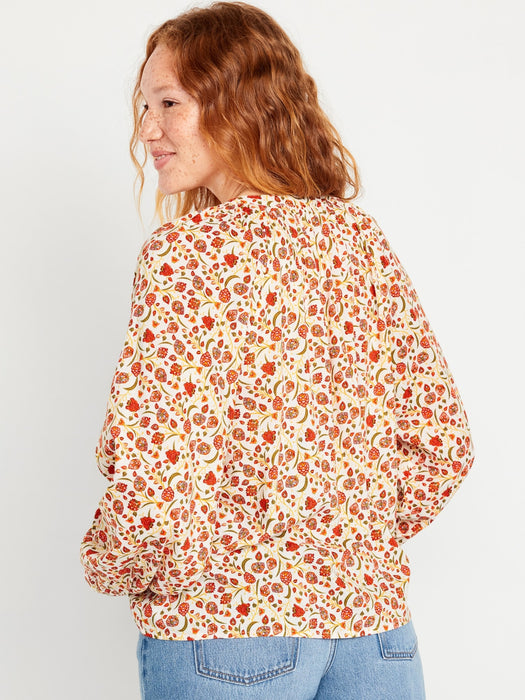 Long-Sleeve Floral Top