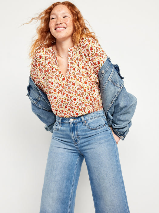 Long-Sleeve Floral Top