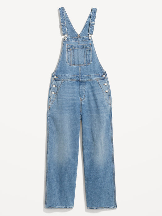 Baggy Wide-Leg Jean Overalls