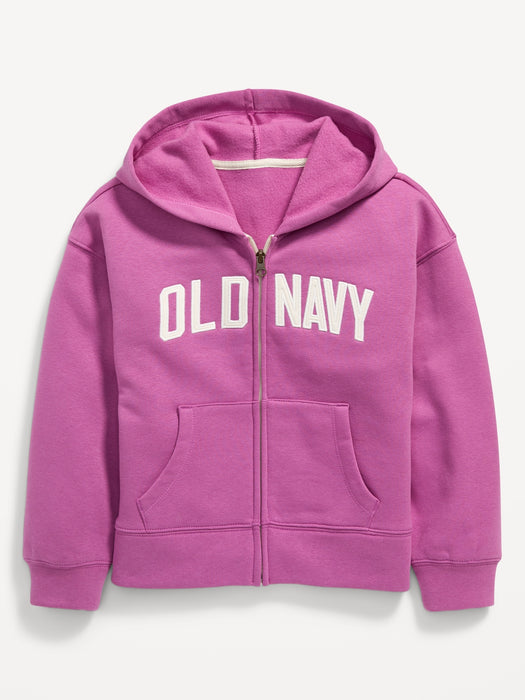 Logo-Graphic Zip Hoodie for Girls