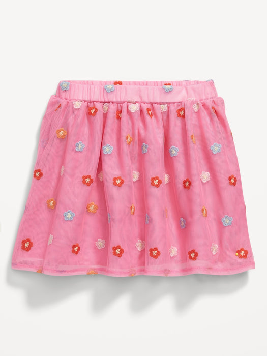 Embroidered Tulle Tutu Skirt for Toddler Girls