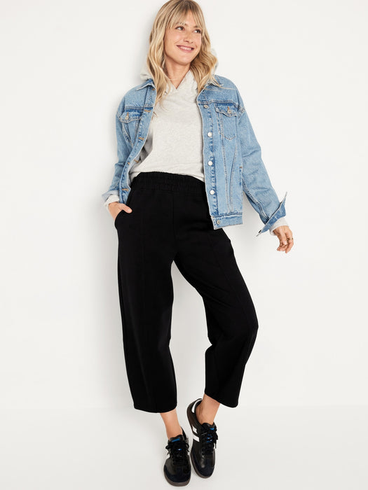 High-Waisted Dynamic Fleece Barrel-Leg Sweatpants