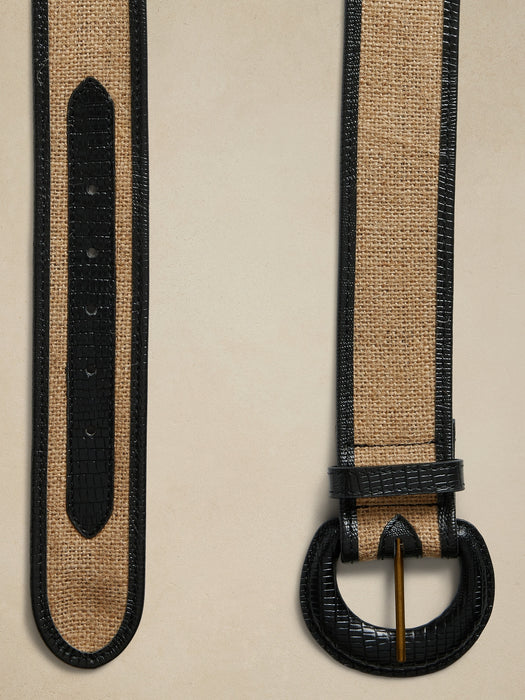 Riviera Linen + Leather Belt
